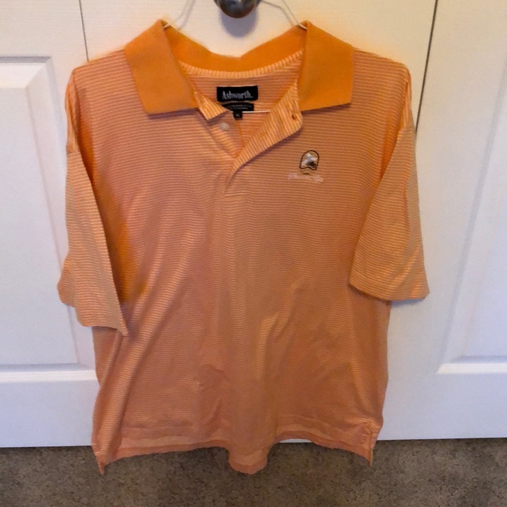 SALE - Ashworth orange strip golf shirt